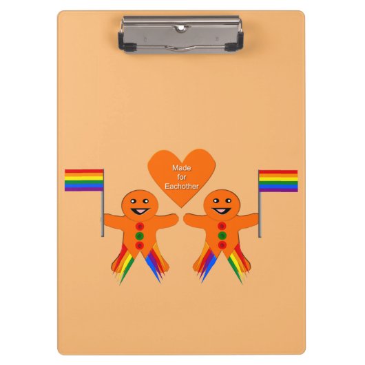 Gay Men Christmas Gingerbread Klemmbrett (Vorderseite)
