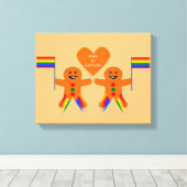 Gay Men Christmas Gingerbread Leinwanddruck (Insitu (Holzboden))