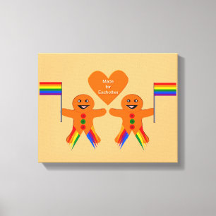 Gay Men Christmas Gingerbread Leinwanddruck