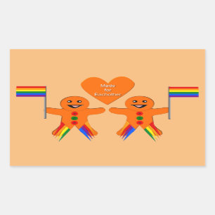 Gay Men Christmas Gingerbread Rechteckiger Aufkleber