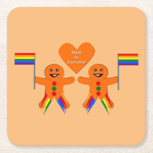 Gay Men Christmas Gingerbread Rechteckiger Pappuntersetzer