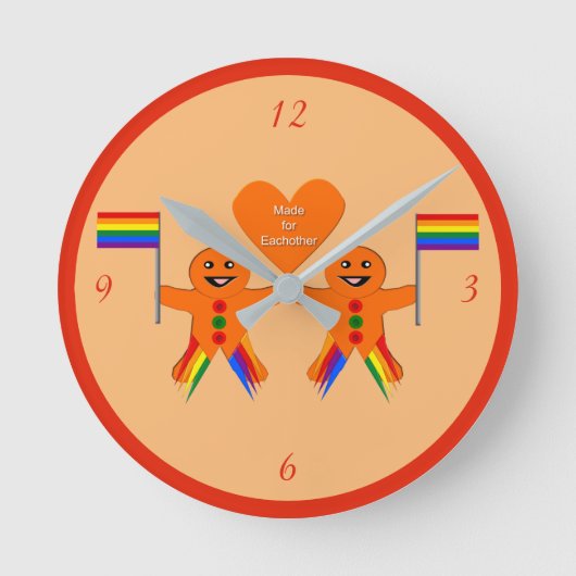Gay Men Christmas Gingerbread Runde Wanduhr (Vorderseite)