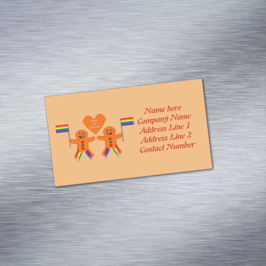 Gay Men Christmas Gingerbrett Couple Custom Magnetische Visitenkarte (Beispiel)