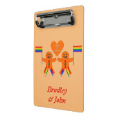 Gay Men Christmas Gingerbrett Couple Custom Mini Klemmbrett (Gewinkelt2)