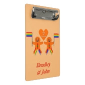 Gay Men Christmas Gingerbrett Couple Custom Mini Klemmbrett (Schrägansicht)