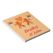 Gay Men Christmas Gingerbrett Couple Custom Notizblock (angewinkelt)