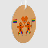 Gay Men Christmas Gingerbrett Couple Custom Ornament (Vorderseite)