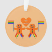Gay Men Christmas Gingerbrett Couple Custom Ornament (Vorderseite)