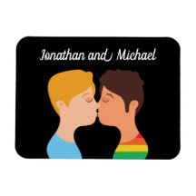 Gay Men Couple Kiss Custom LGBTQ Prix Monogramm