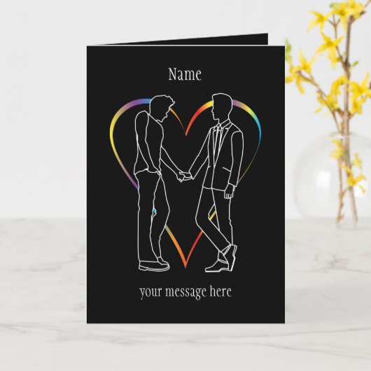 Gay men Grußkarte Karte (Gelbe Blume)