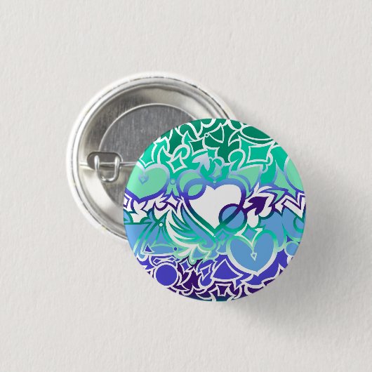 Gay Men MLM Pride Squiggle Button (Vorne & Hinten)