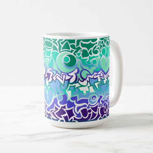 Gay Men MLM Pride Squiggle Kaffeetasse (VorderseiteRechts)