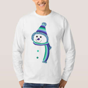 Gay Men Pride Snowman Snowperson Blue Green T-Shirt