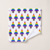 Gay Men Rainbow Christmas Tree Gemustert Badhandtuch Set (Waschlappen)