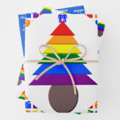 Gay Men Rainbow Christmas Tree und präsentiert Cus Geschenkpapier Set (Beispiel)