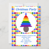 Gay Men Rainbow Christmas Tree und präsentiert Cus Magneteinladung (Vorderseite)