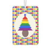 Gay Men Rainbow Christmas Tree und Presents Autolufterfrischer (Rückseite)