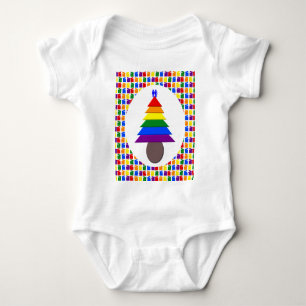 Gay Men Rainbow Christmas Tree und Presents Baby Strampler
