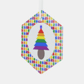 Gay Men Rainbow Christmas Tree und Presents Ornament Aus Glas (Vorderseite Links)