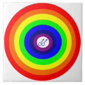 Gay Men Rainbow Tile Fliese (Vorderseite)