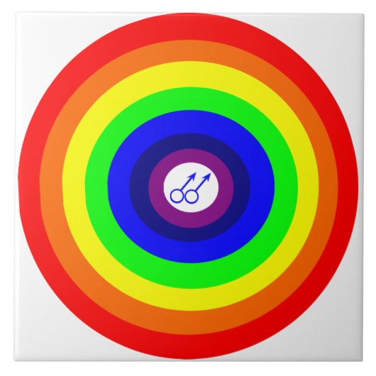 Gay Men Rainbow Tile Fliese (Vorderseite)