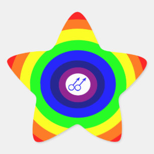 Gay Men Round Rainbow Aufkleber