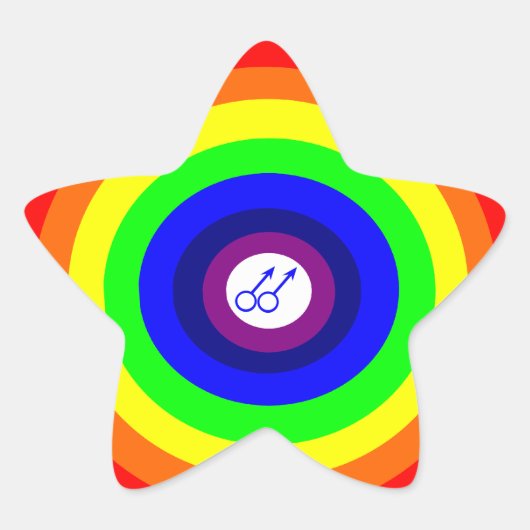 Gay Men Round Rainbow Aufkleber (Vorderseite)