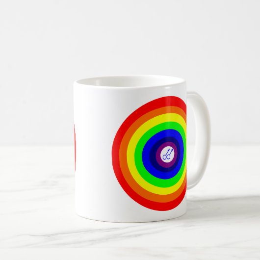 Gay Men Round Rainbow Coffee Tasse (VorderseiteRechts)
