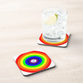Gay Men Round Rainbow Cork Untersetzer (Rechte Seite)