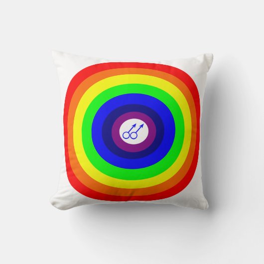 Gay Men Round Rainbow Kissen (Vorderseite)
