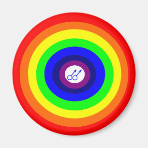 Gay Men Round Rainbow Magnet