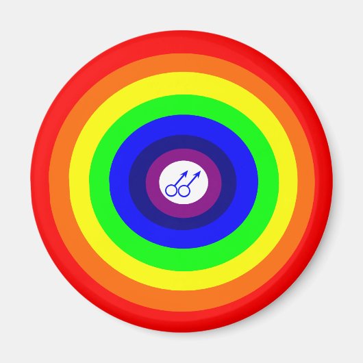 Gay Men Round Rainbow Magnet (Vorne)