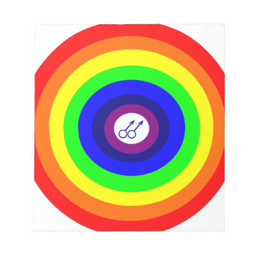 Gay Men Round Rainbow Notepad Notizblock (Vorderseite)