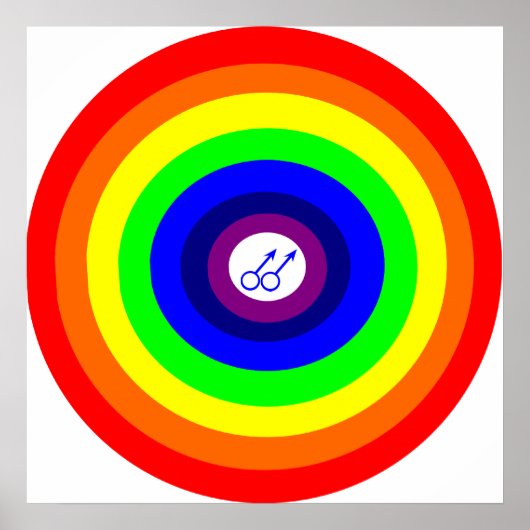 Gay Men Round Rainbow Poster (Vorne)