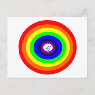 Gay Men Round Rainbow Postkarte