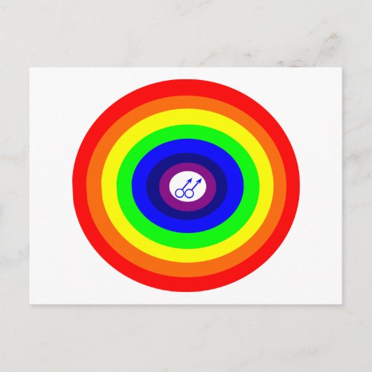 Gay Men Round Rainbow Postkarte (Vorderseite)