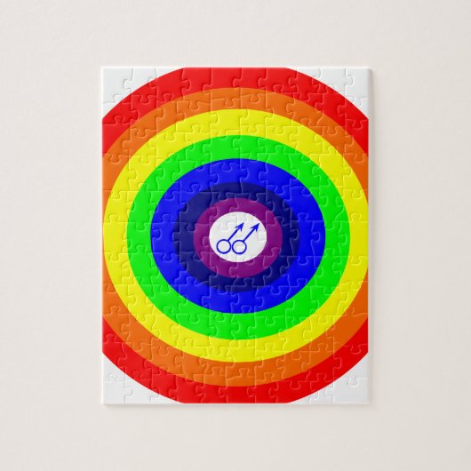 Gay Men Round Rainbow Puzzle (Vertikal)