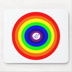 Gay Men Round Rainbow Rainbow Mousepad