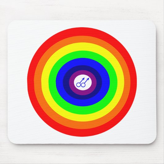 Gay Men Round Rainbow Rainbow Mousepad (Vorne)