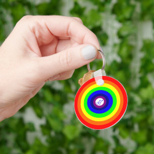 Gay Men Round Rainbow Schlüsselanhänger