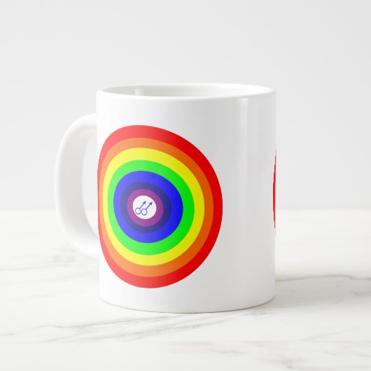 Gay Men Round Rainbow Tasse (Vorderseite Links)