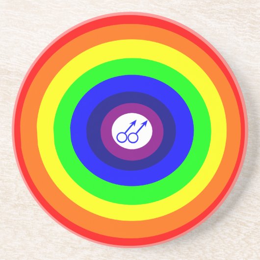 Gay Men Round Rainbow Untersetzer (Vorne)