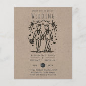 Gay Men Wedding Cartoon Grooms Fun Handgezeichnet (Vorderseite)