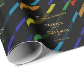 Gay Men Wedding Elegant Rainbow Congratulations Geschenkpapier (Rolleneckpunkt)