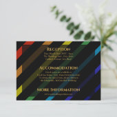 Gay Men Wedding Elegant Rainbow Enclosure Card Begleitkarte (Stehend Vorderseite)