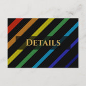 Gay Men Wedding Elegant Rainbow Enclosure Card Begleitkarte (Rückseite)