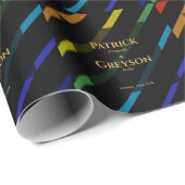 Gay Men Wedding Elegant Rainbow Geschenkpapier (Rolleneckpunkt)