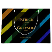 Gay Men Wedding Elegant Rainbow Große Geschenktüte (Vorderseite)