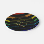 Gay Men Wedding Elegant Rainbow Pappteller (Schrägansicht)