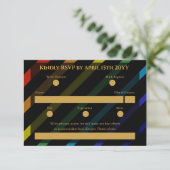 Gay Men Wedding Elegant Rainbow RSVP Karte (Stehend Vorderseite)